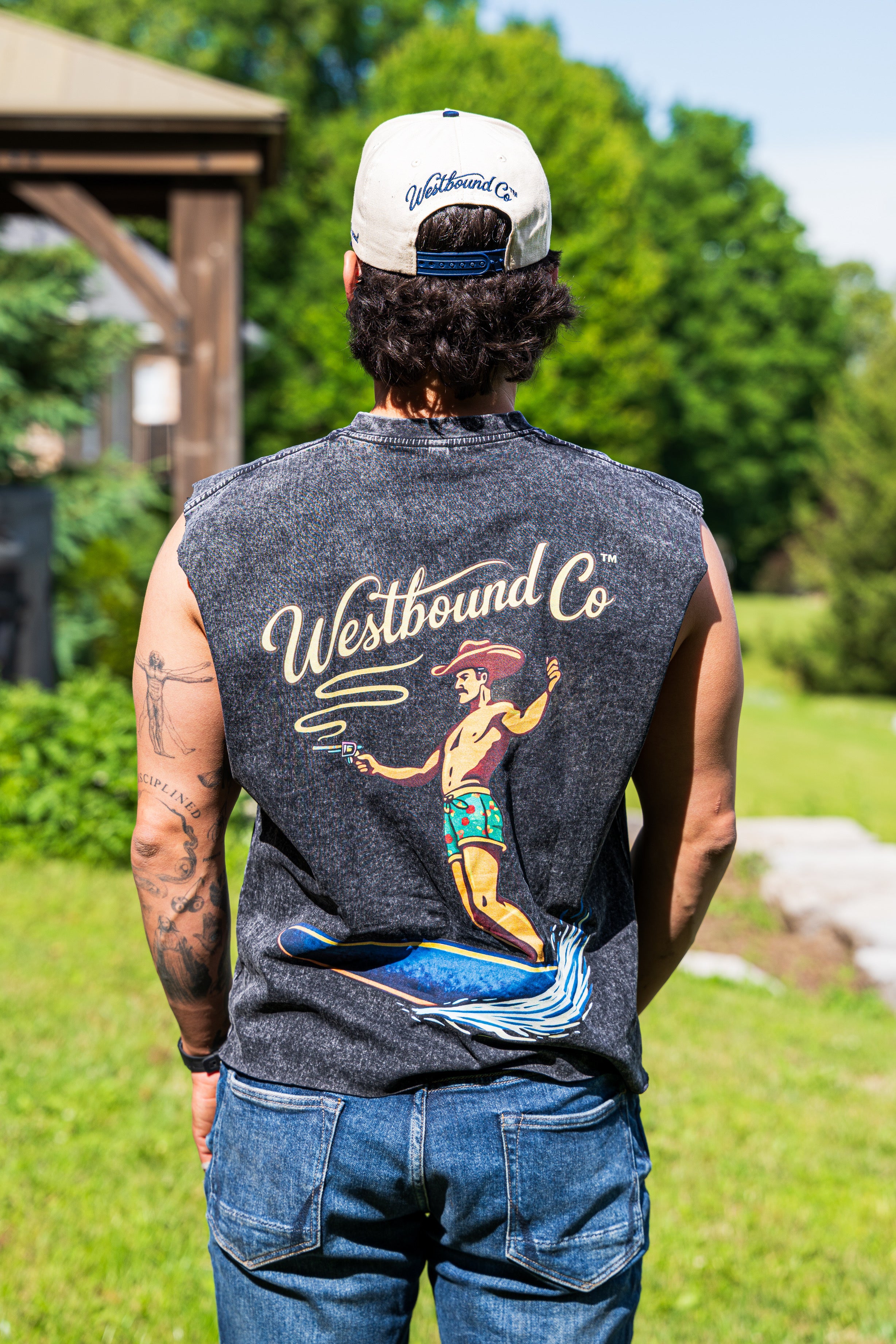 Acid Wash Sleeveless T Shirt