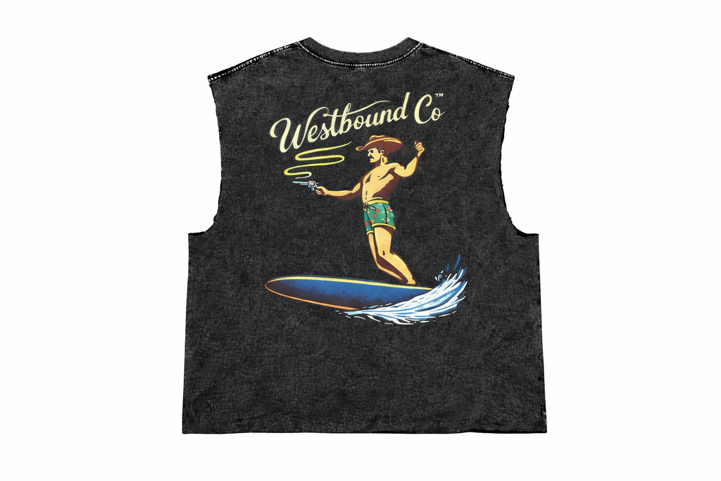 Acid Wash Sleeveless T Shirt