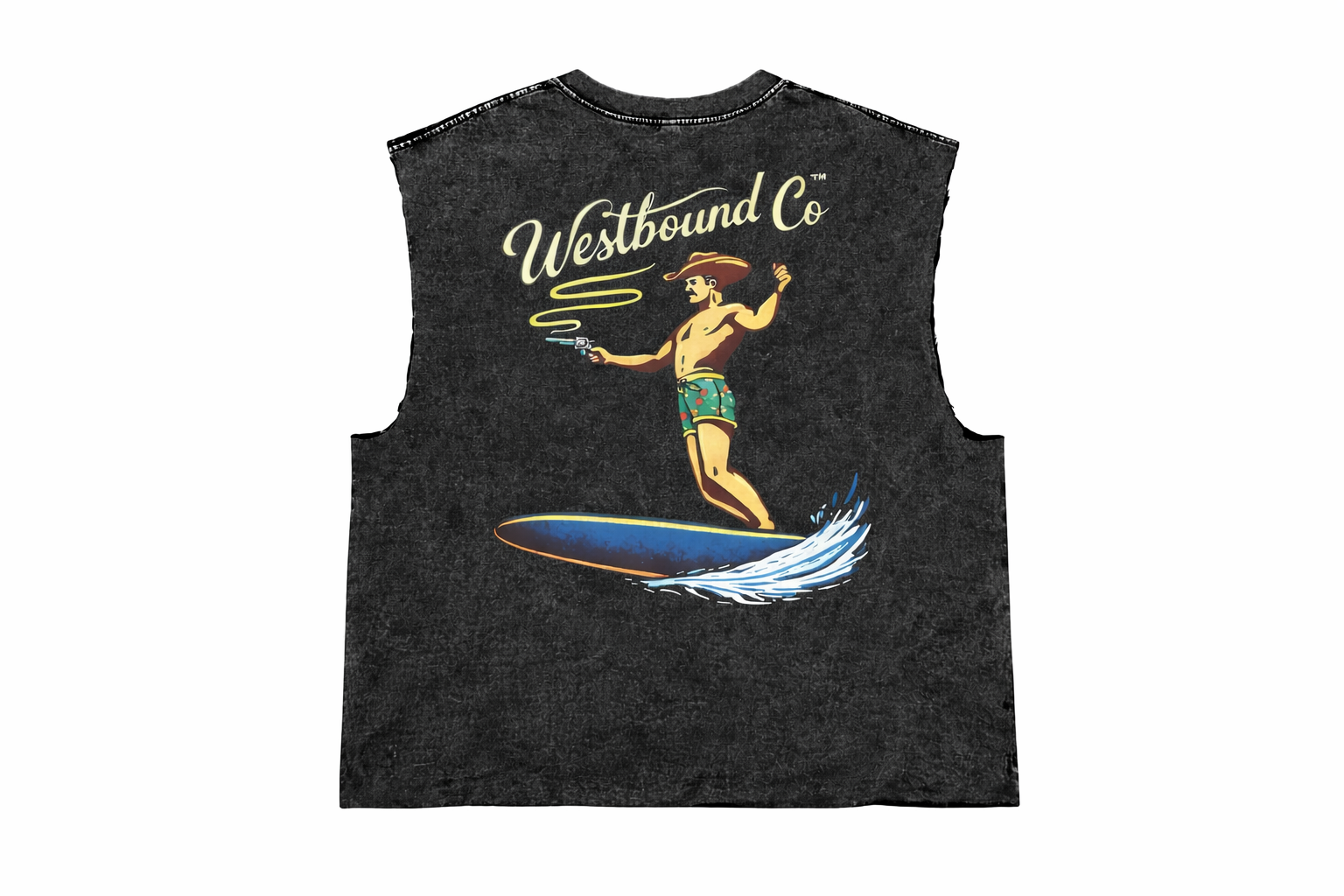 Acid Wash Sleeveless T Shirt